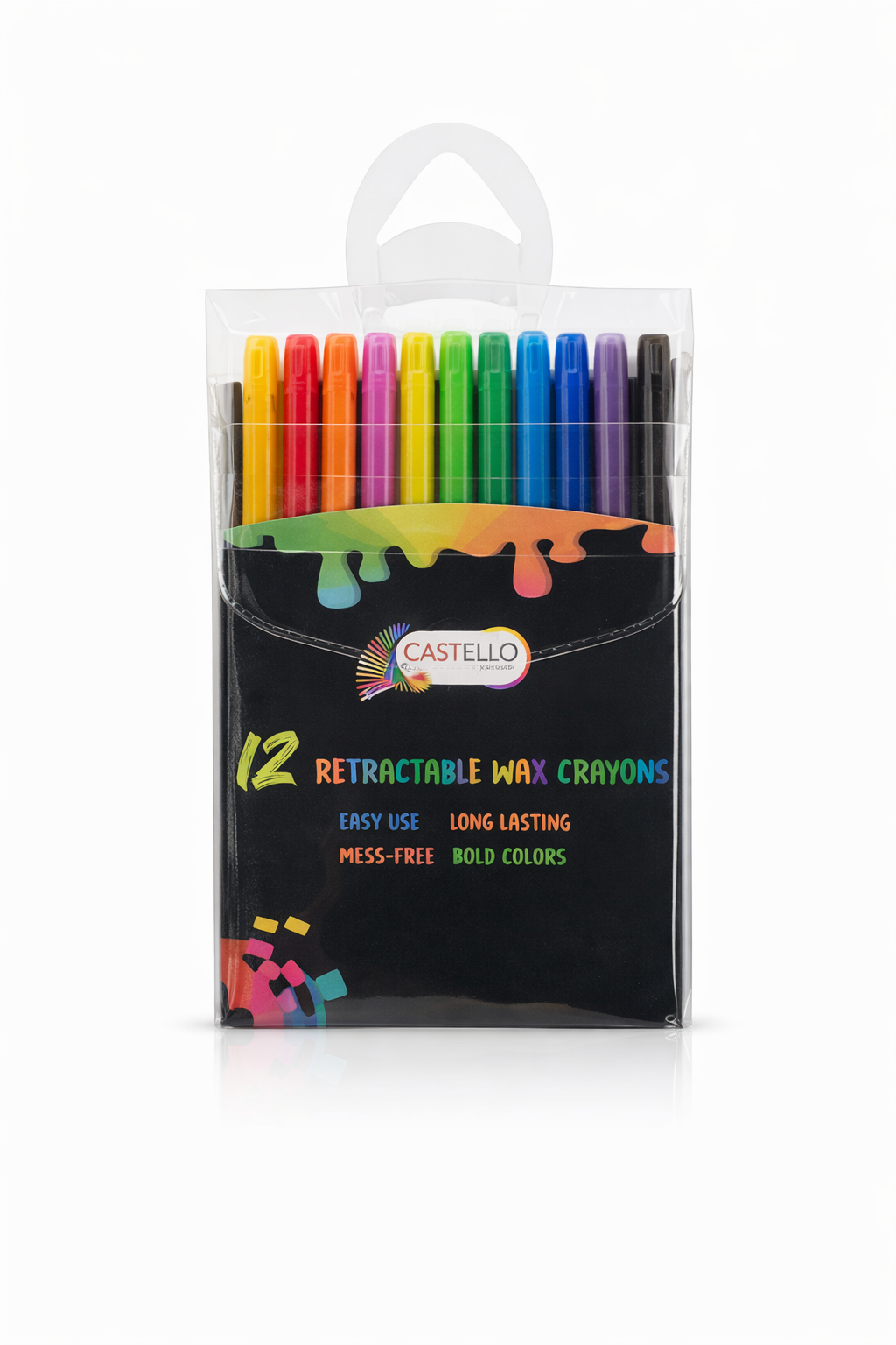 Retractable Crayons Rochle Castello 12 Retractable Wax Crayons | Castello Stationery
